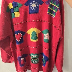 Festive Red Holiday Sweater